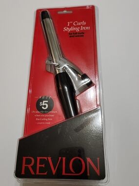 Revlon Silver Curling Iron with Red Backing